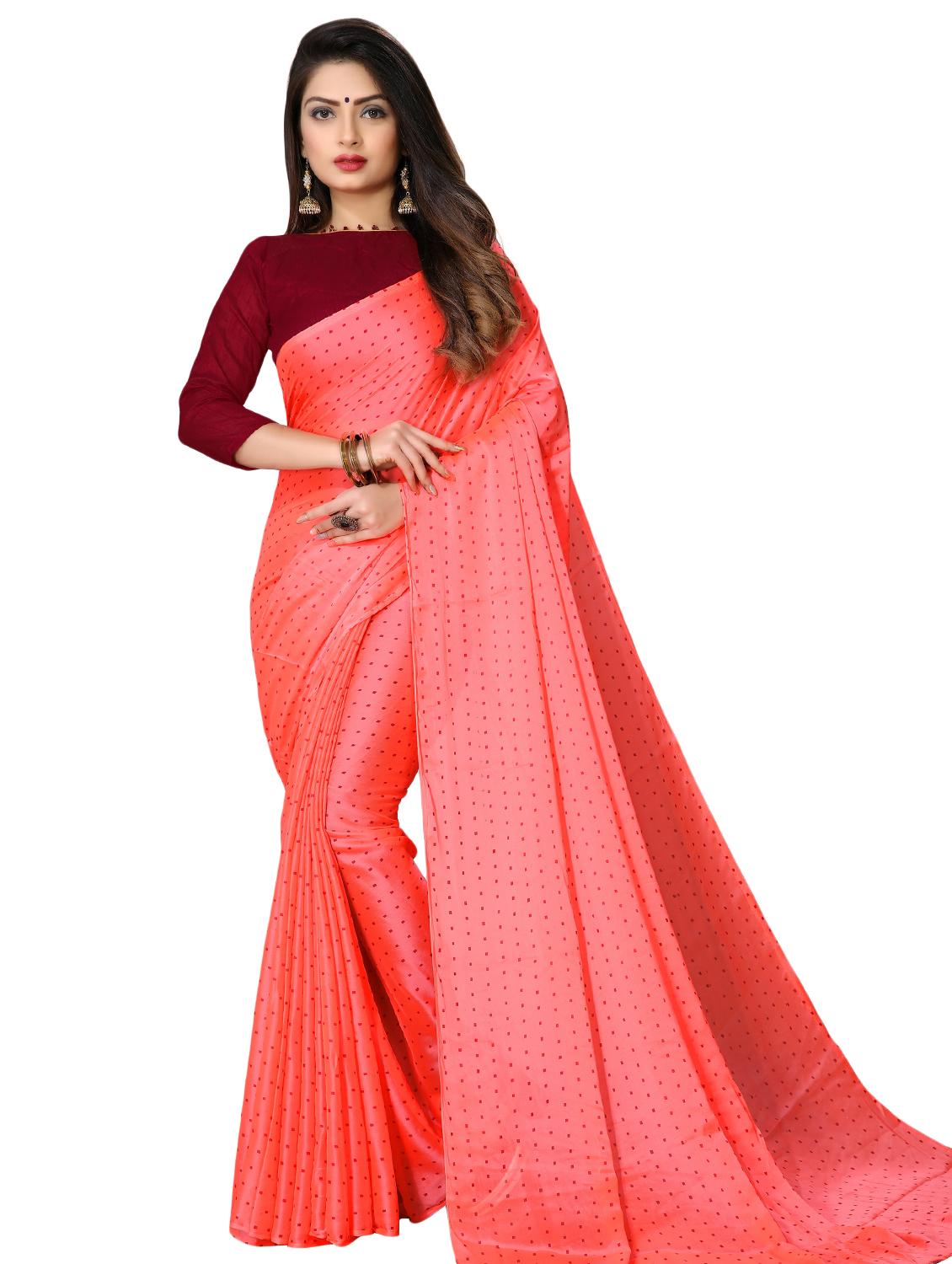 polka dots woven saree with blouse - 16969459 - Zoom Image - 0