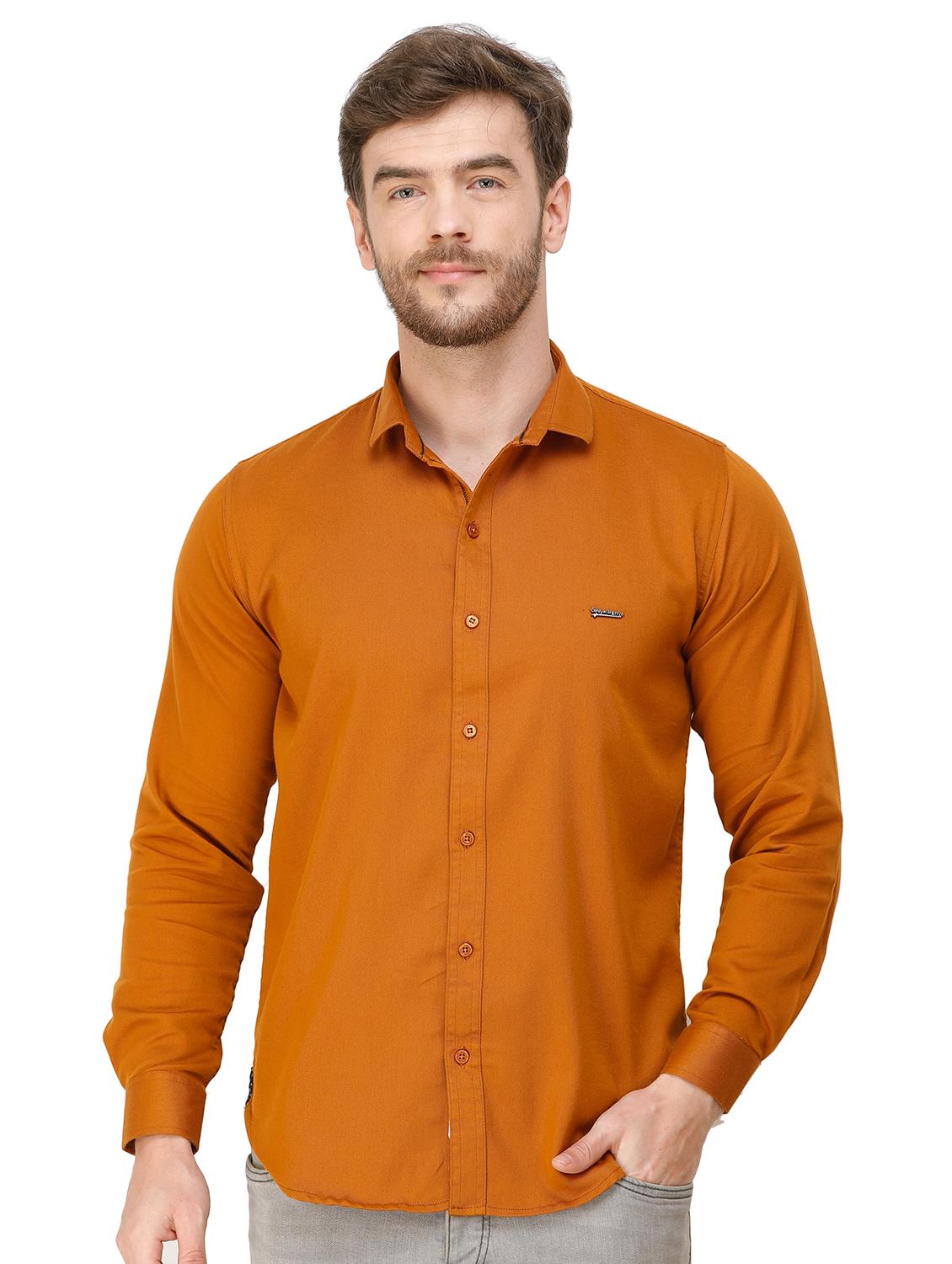 orange solid casual shirt - 16970014 - Zoom Image - 0