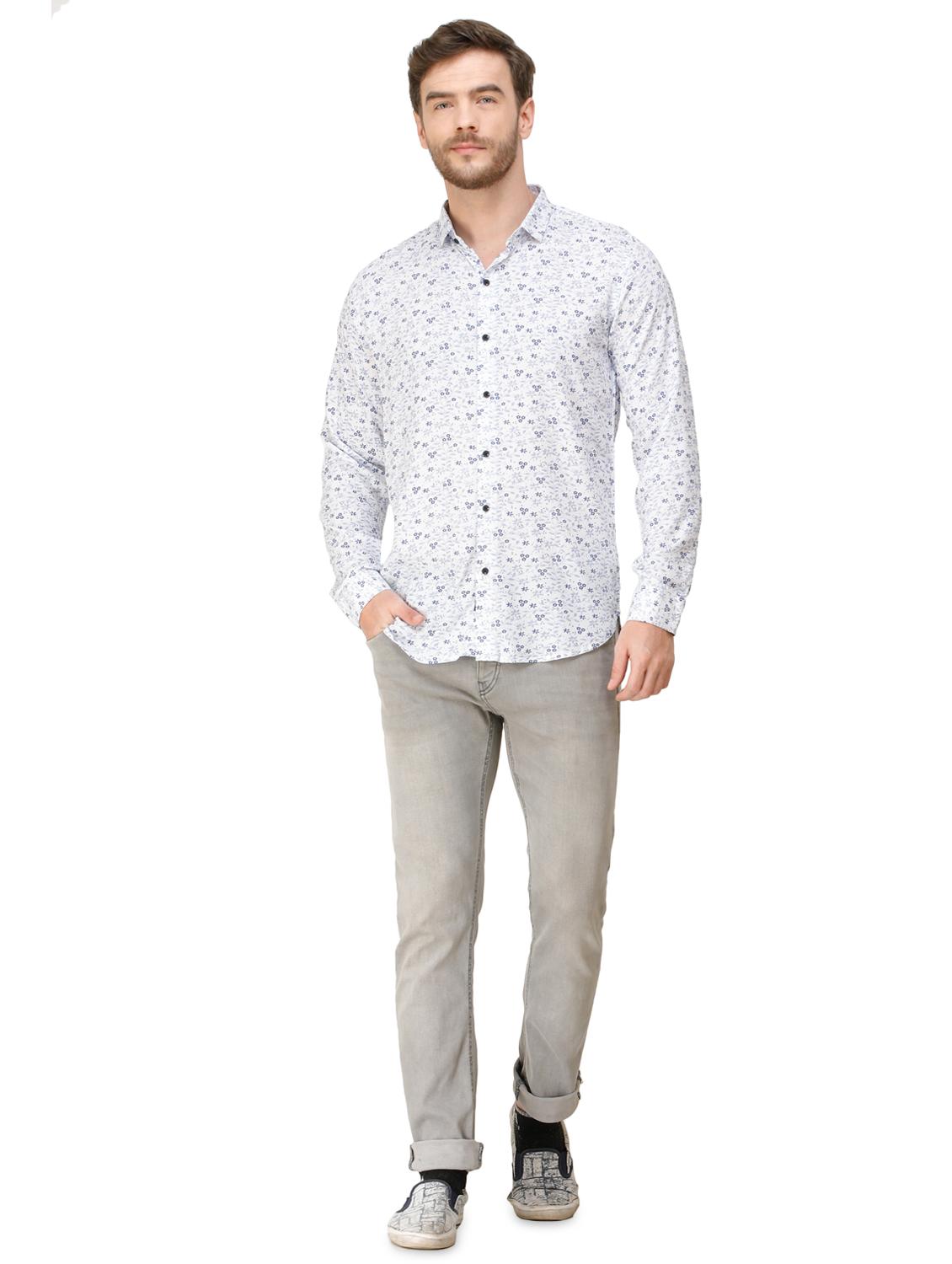 blue printed casual shirt - 16970019 - Standard Image - 3