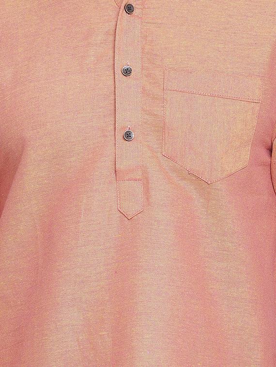 orange solid long kurta - 16970834 - Standard Image - 3