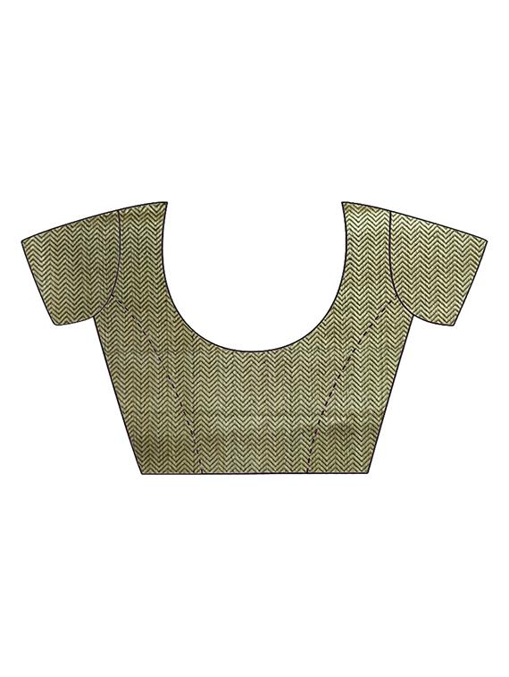 indigo chanderi banarasi saree with blouse - 16972400 - Standard Image - 3