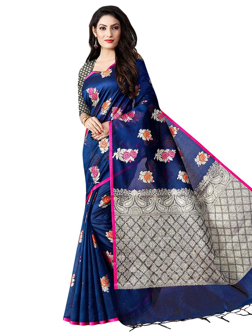 floral banarasi saree with blouse - 16972404 -  Zoom Image - 0