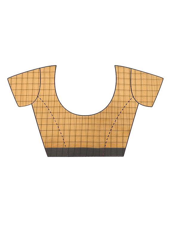 checkered chanderi saree with blouse - 16972409 - Standard Image - 3
