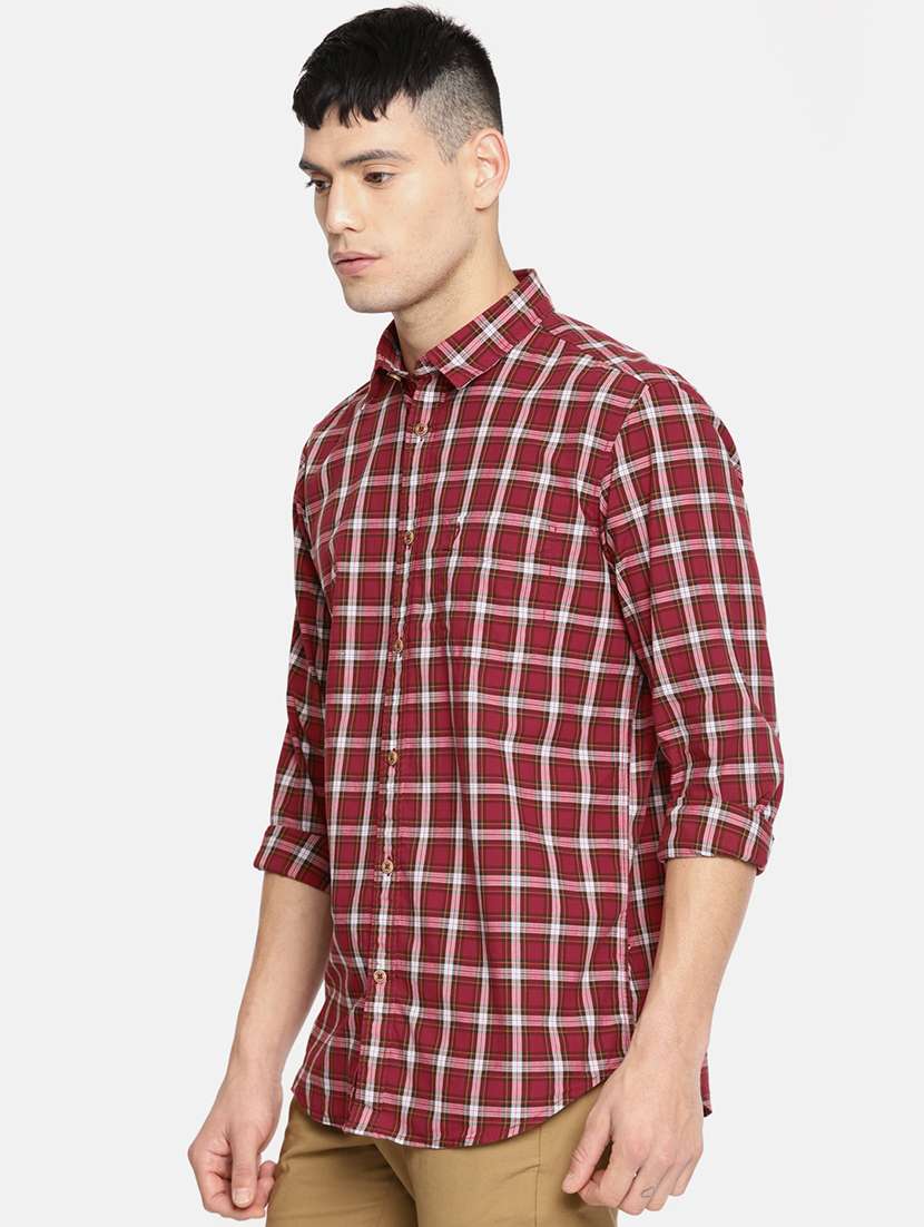 Red Checkered Casual Shirt