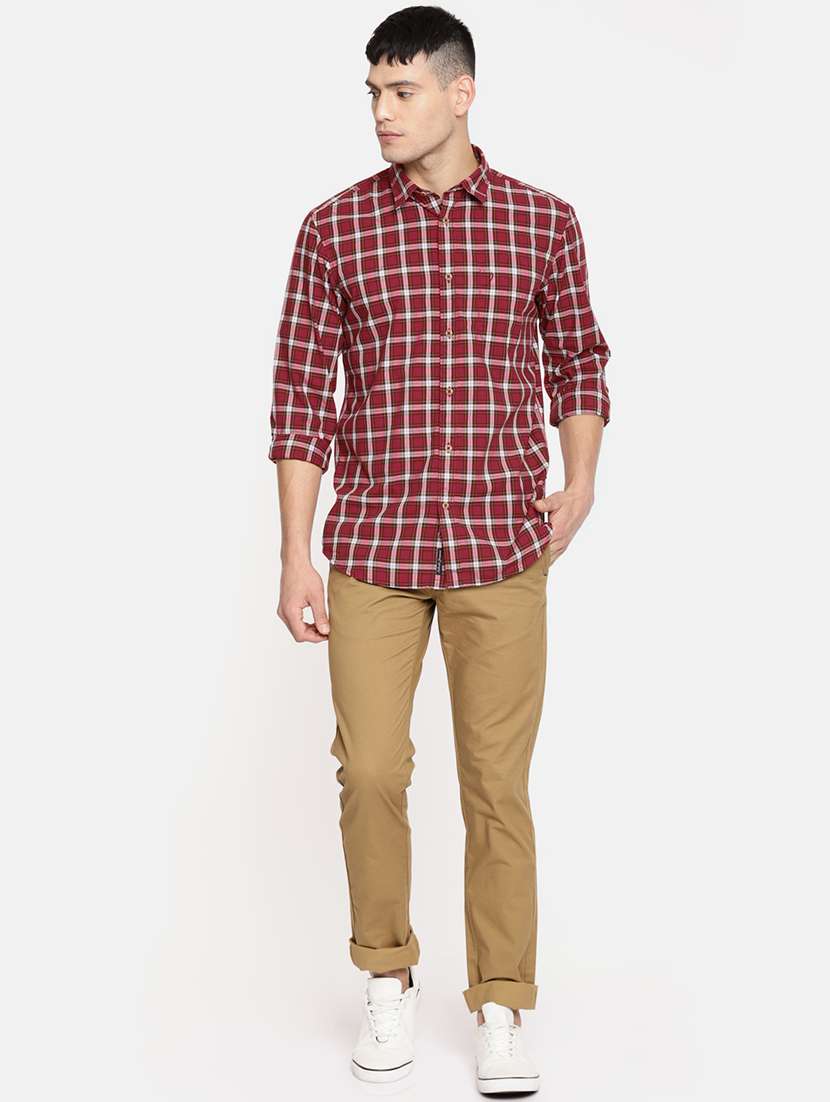 Red Checkered Casual Shirt