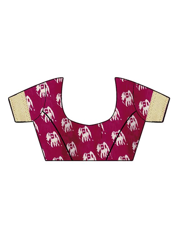 ikat printed saree with blouse - 16973424 - Standard Image - 3