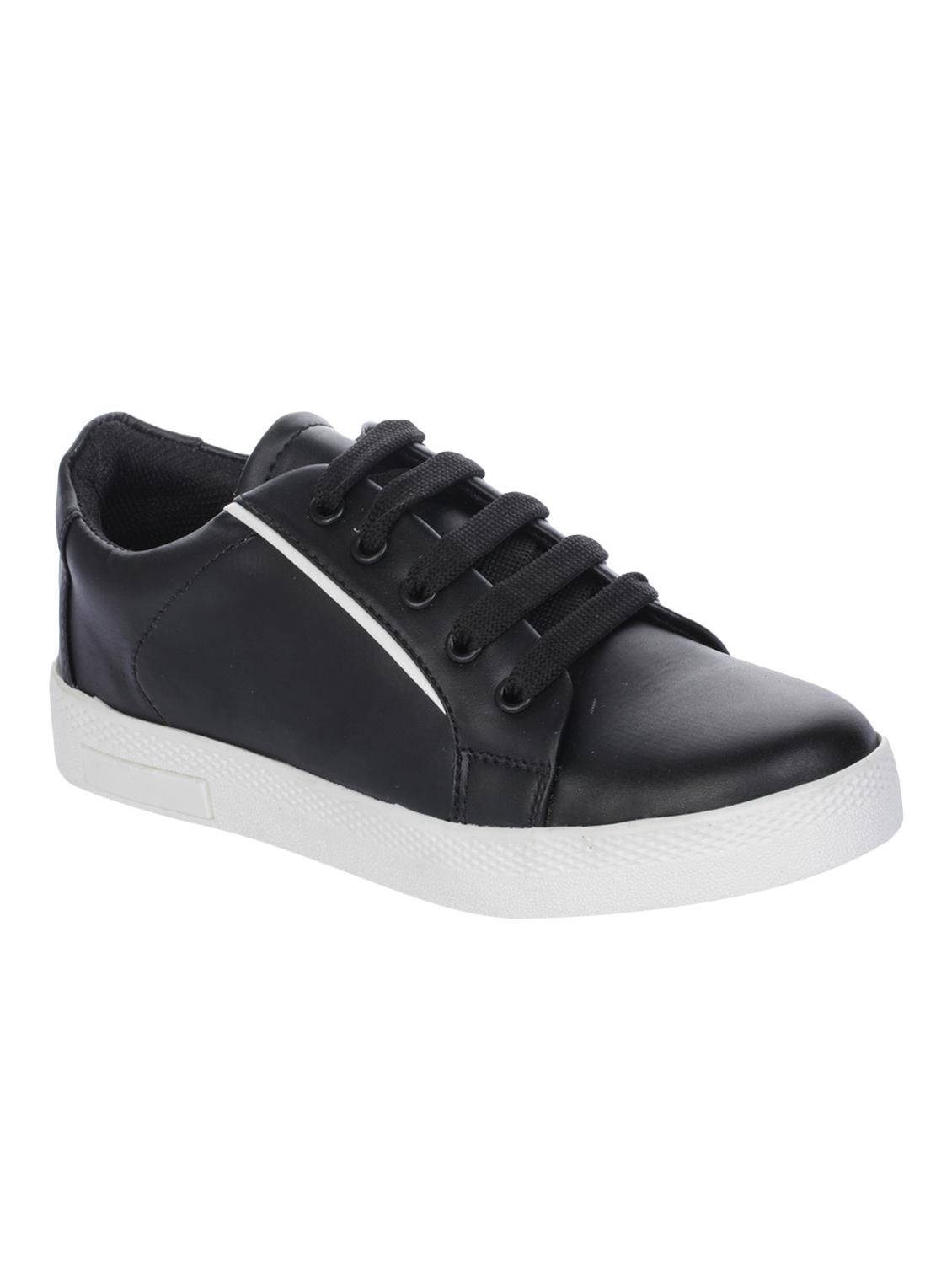 black synthetic laceup sneakers - 16973765 -  Zoom Image - 0