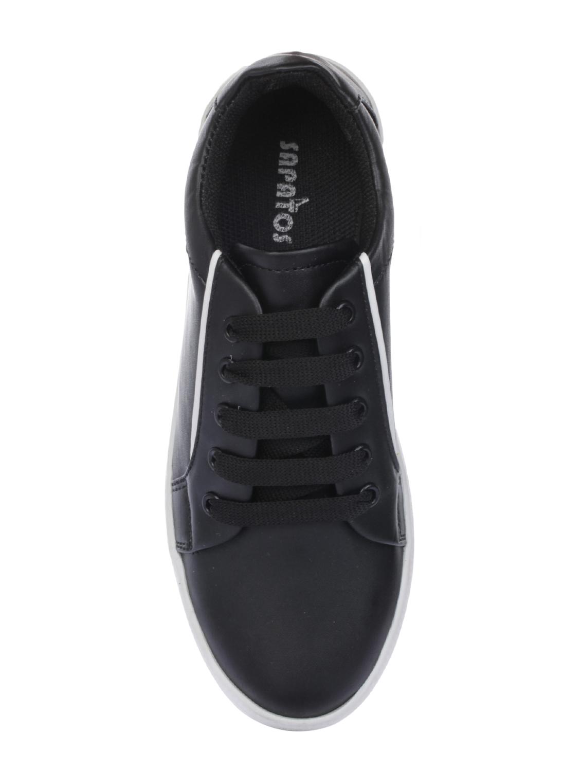 black synthetic laceup sneakers - 16973765 - Standard Image - 3