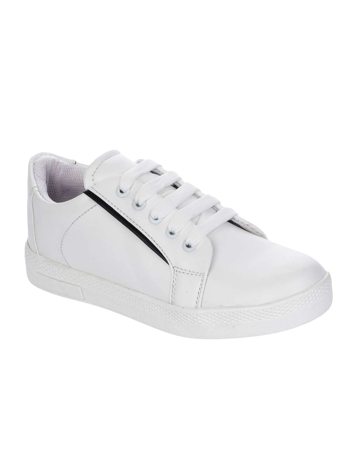 white synthetic laceup sneakers - 16973768 - Zoom Image - 0