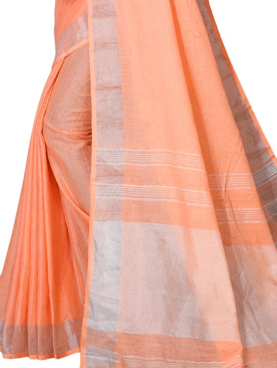 plain woven saree with blouse - 16974236 - Standard Image - 3