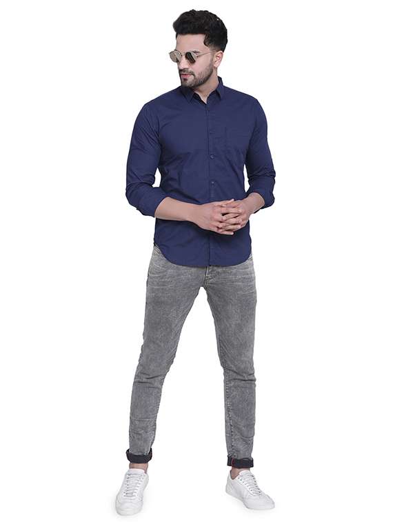mens solid casual shirt - 16979339 -  Standard Image - 3