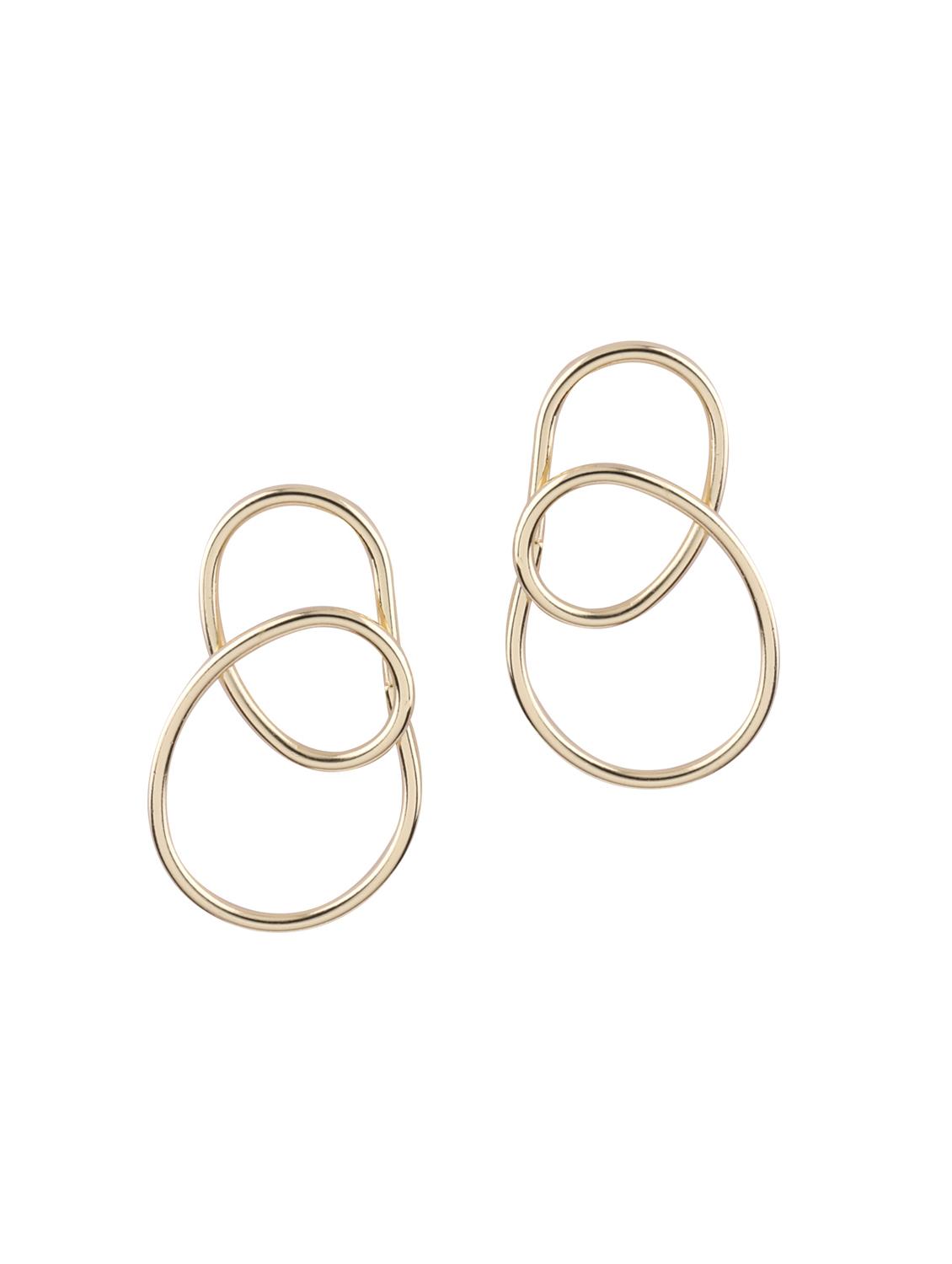 gold metal studs earring - 16979433 - Standard Image - 3