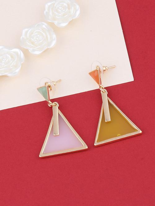 multi colored metal drop earring - 16979447 - Standard Image - 0