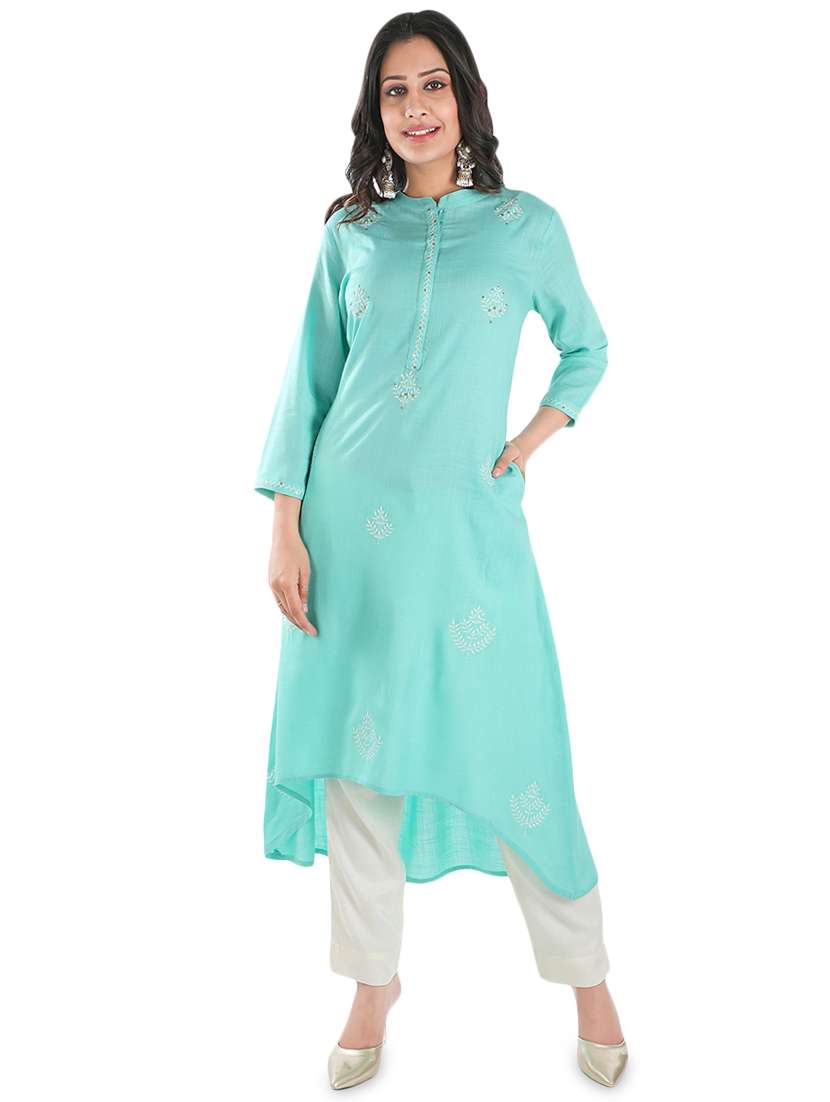 embroidered high-low kurta 