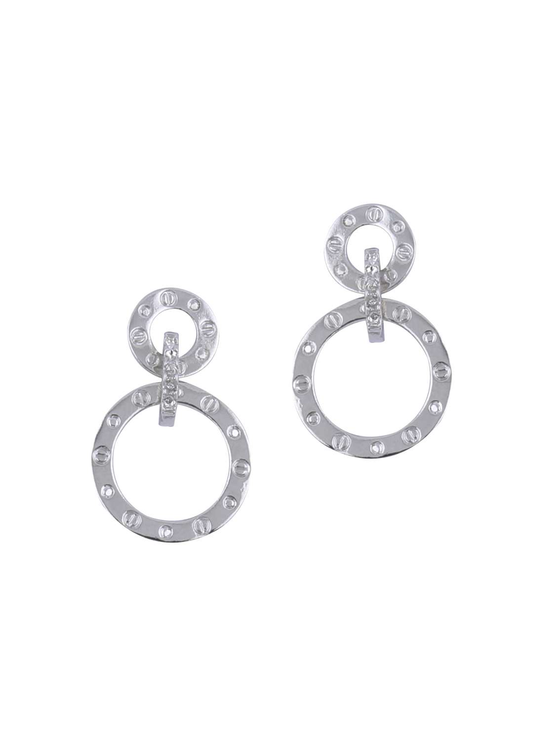 silver metal drop earring - 16979634 - Standard Image - 3