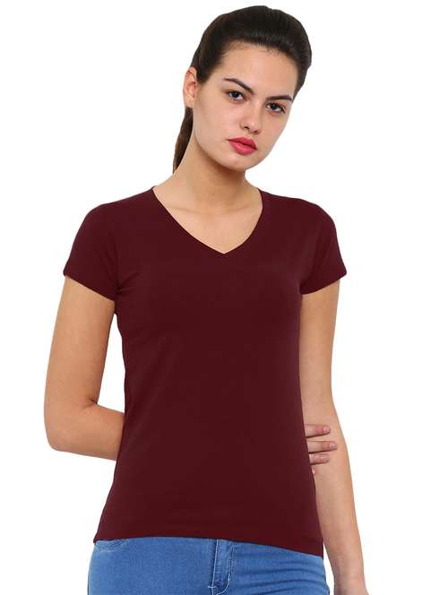 women's plain v neck t-shirt - 16979822 -  Standard Image - 0