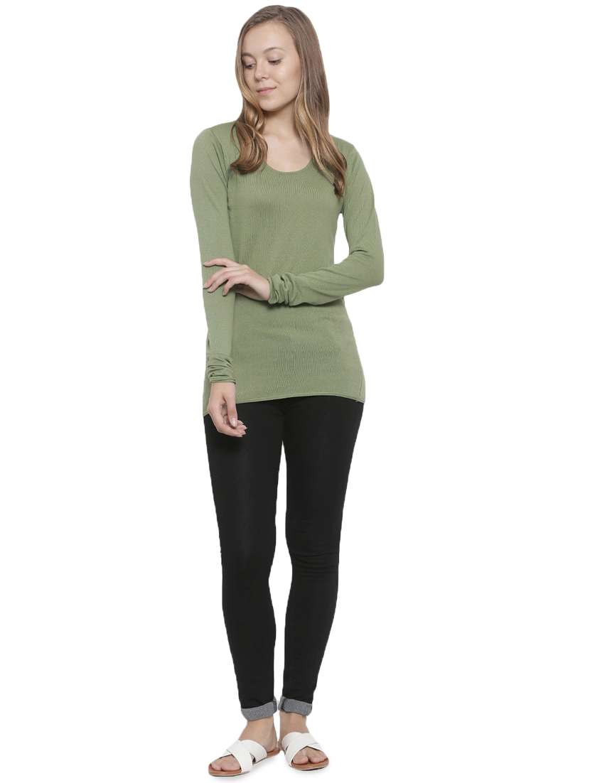round neck solid top - 16979825 -  Standard Image - 3
