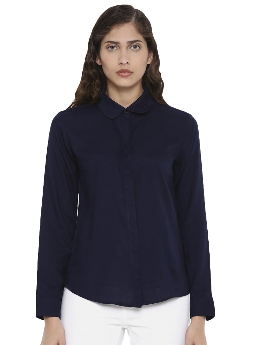 concealed placket solid shirt - 16979844 - Zoom Image - 0