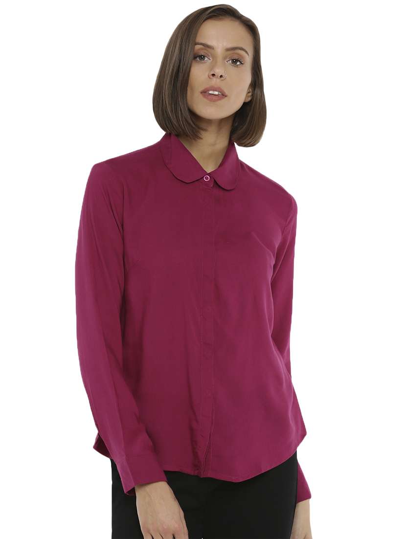 concealed placket solid shirt - 16979846 - Zoom Image - 0