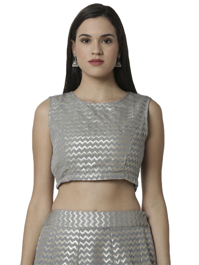 grey viscose printed blouse - 16979853 -  Zoom Image - 0