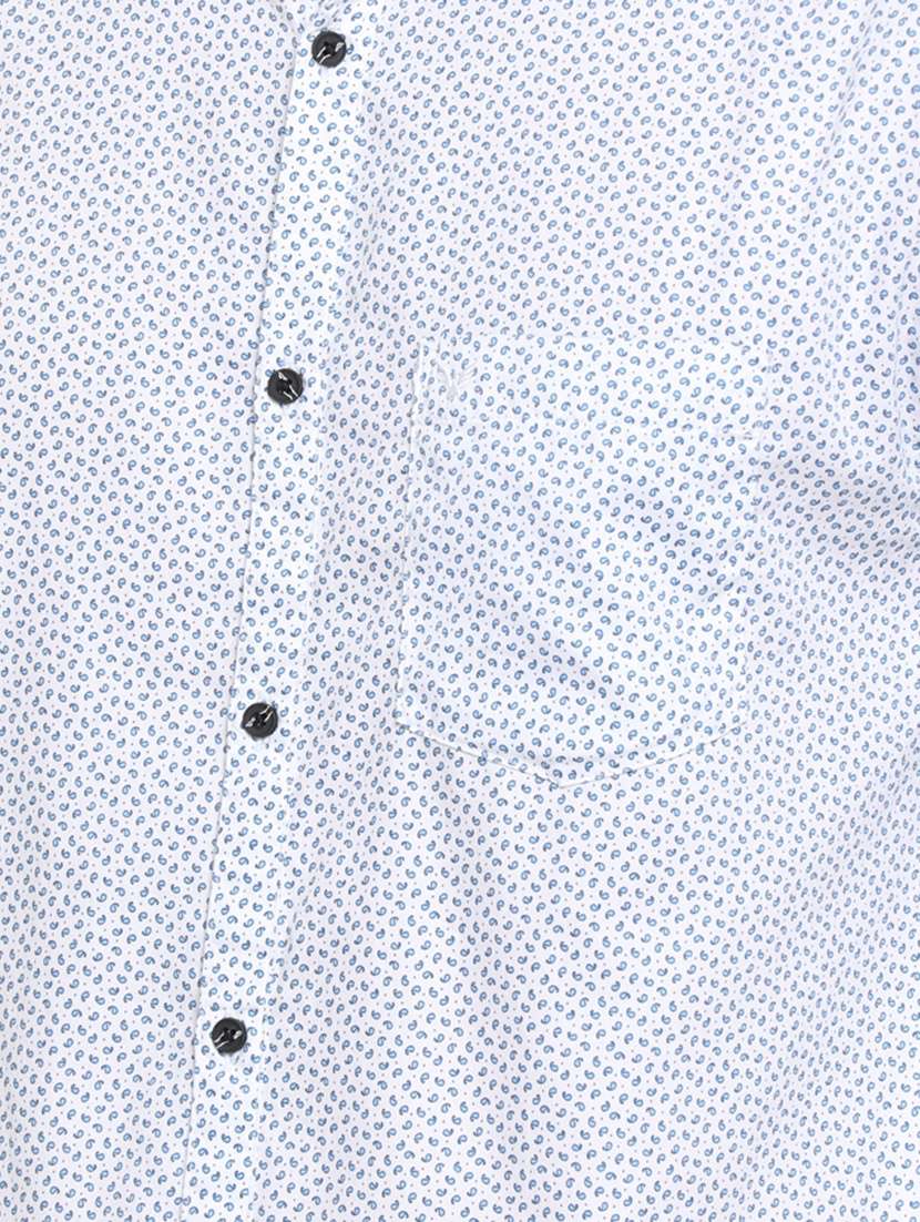 mens micro print casual shirt - 16980204 - Standard Image - 3