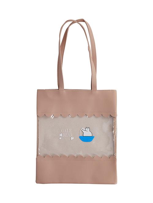 beige satin regular tote - 16980384 -  Standard Image - 0