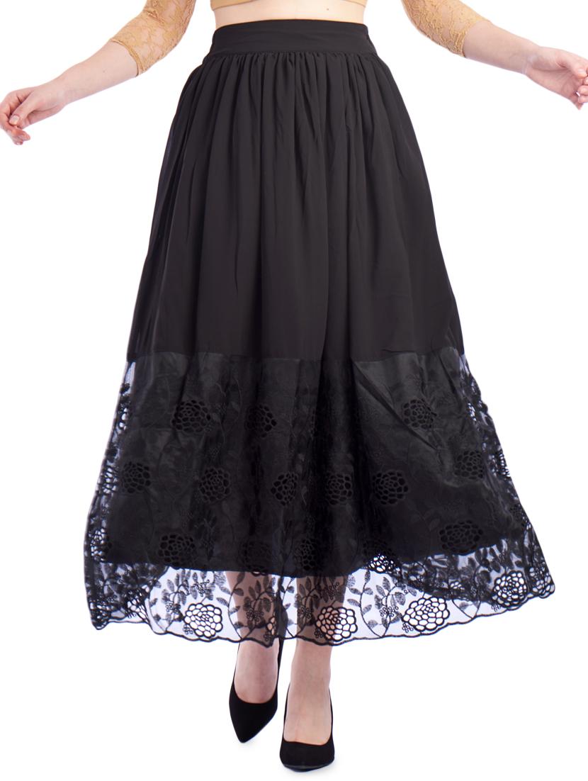 laced hem flared skirt  - 16981289 -  Zoom Image - 0