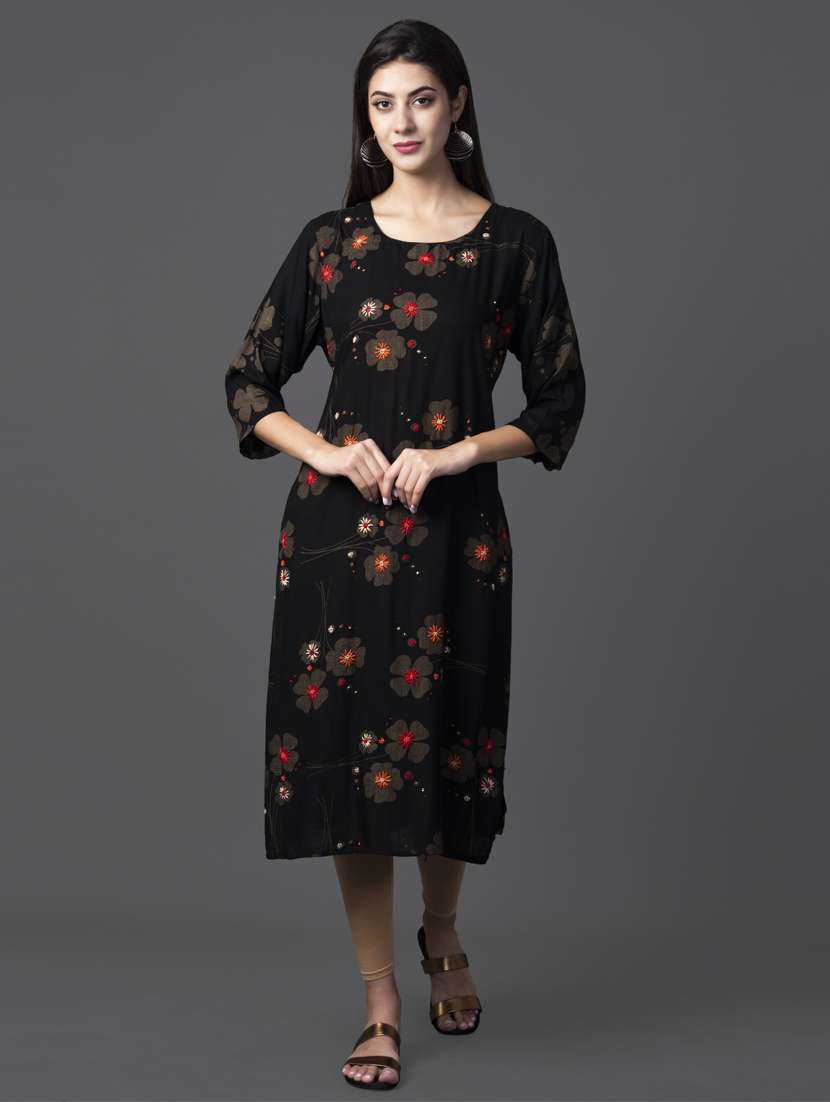 floral straight kurta