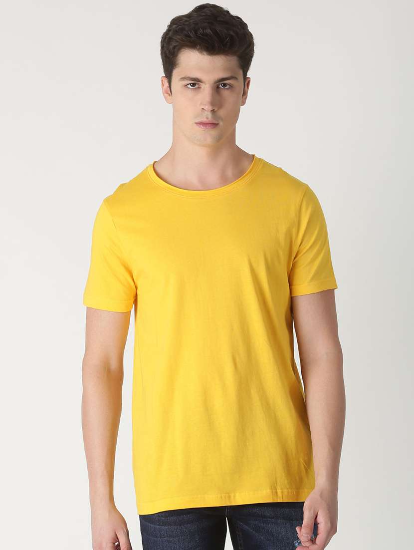 yellow solid t-shirt