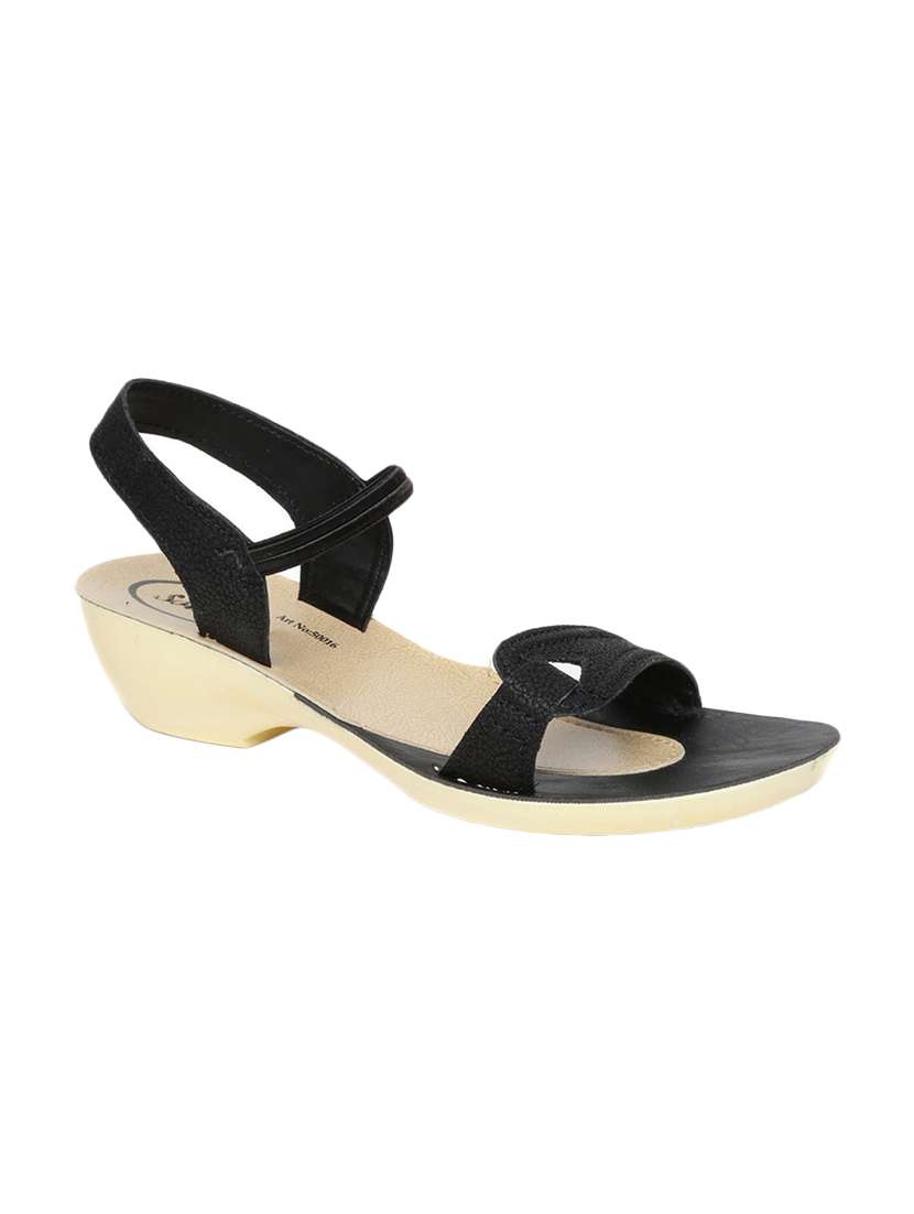 Buy online Black Back Strap Sandals from heels for Women by