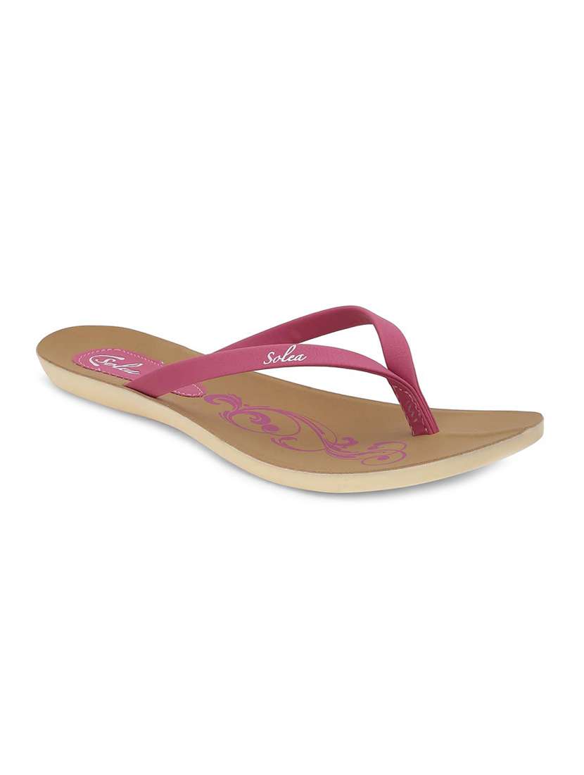 Pink Paragon Solea Chappal Paragon Womens Pink Solea Flip-Flops Cm
