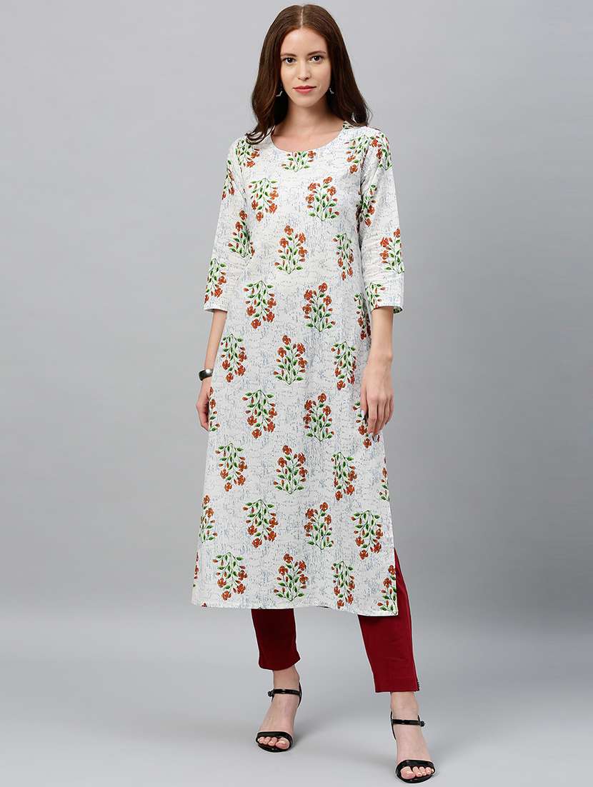 floral straight kurta