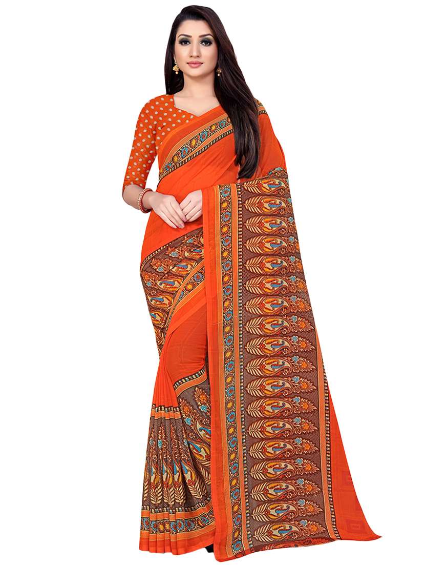 paisley printed saree with blouse - 16988365 - Zoom Image - 0