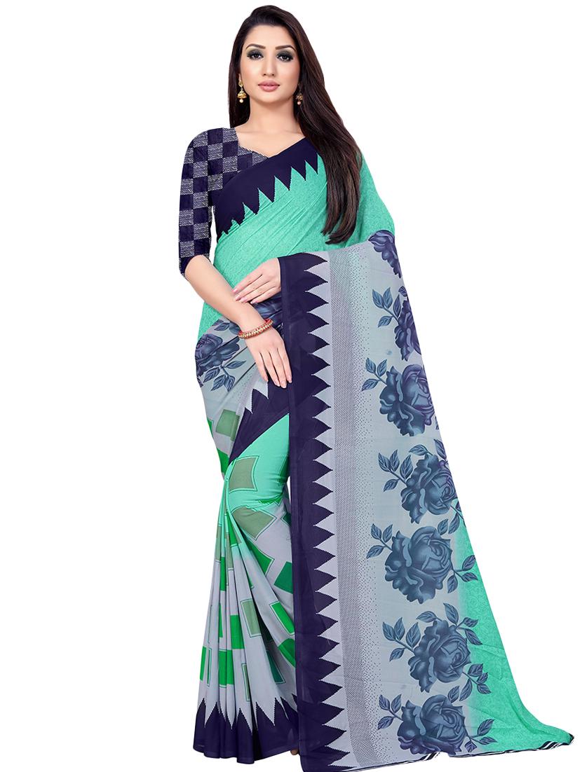 floral printed saree with blouse - 16988375 - Zoom Image - 0