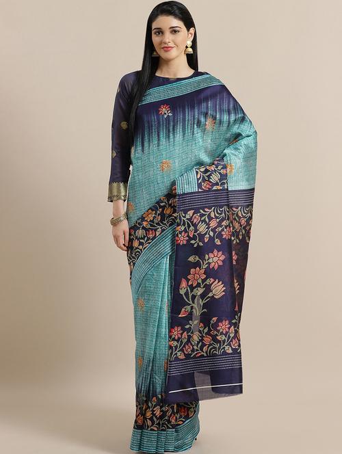 floral bhagalpuri saree with blouse - 16988409 - Standard Image - 0