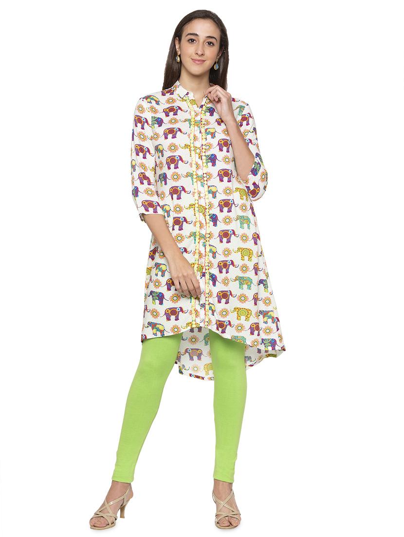 conversational high-low kurta  - 16989992 -  Zoom Image - 0