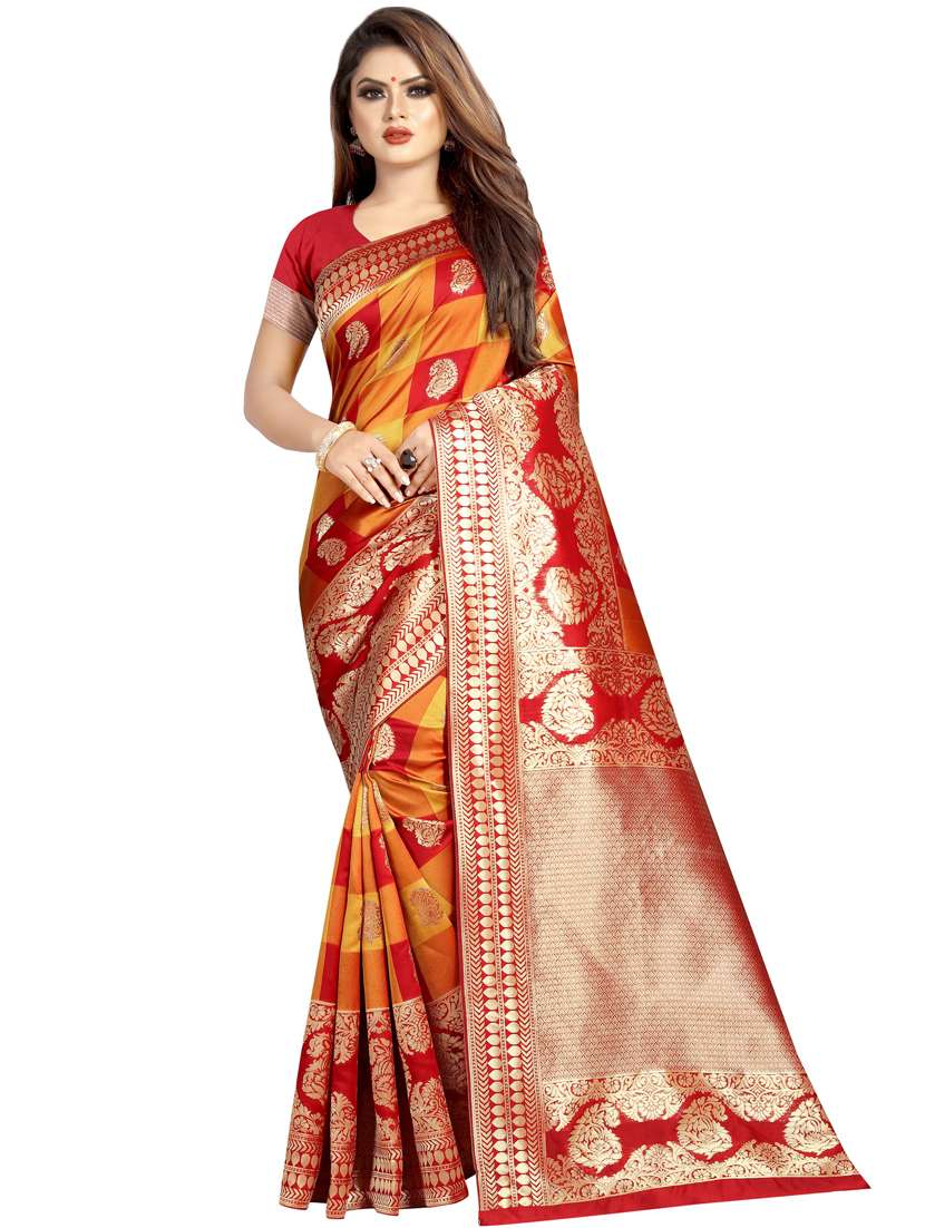paisley woven saree with blouse - 16991043 - Zoom Image - 0