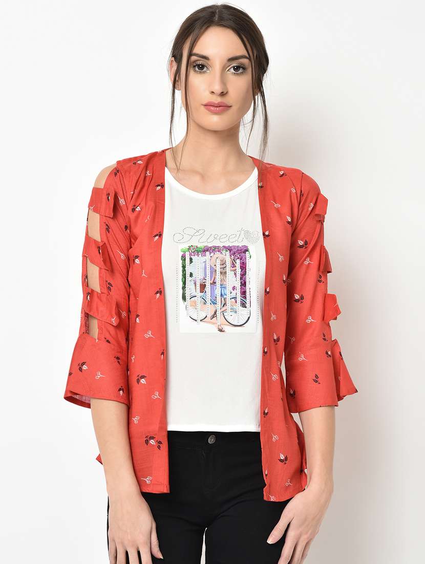 cut out detail printed top 