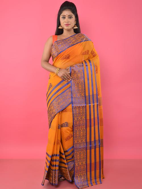 self design tant saree - 16991775 - Standard Image - 0
