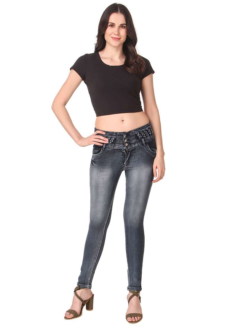 women's plain slim fit jeans - 16992446 - Standard Image - 3