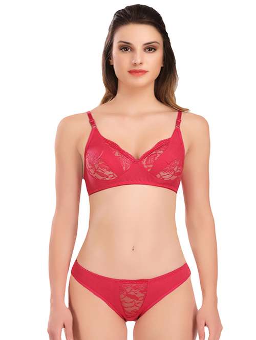 floral patch lace detail bra & panty set  - 16992536 -  Standard Image - 0