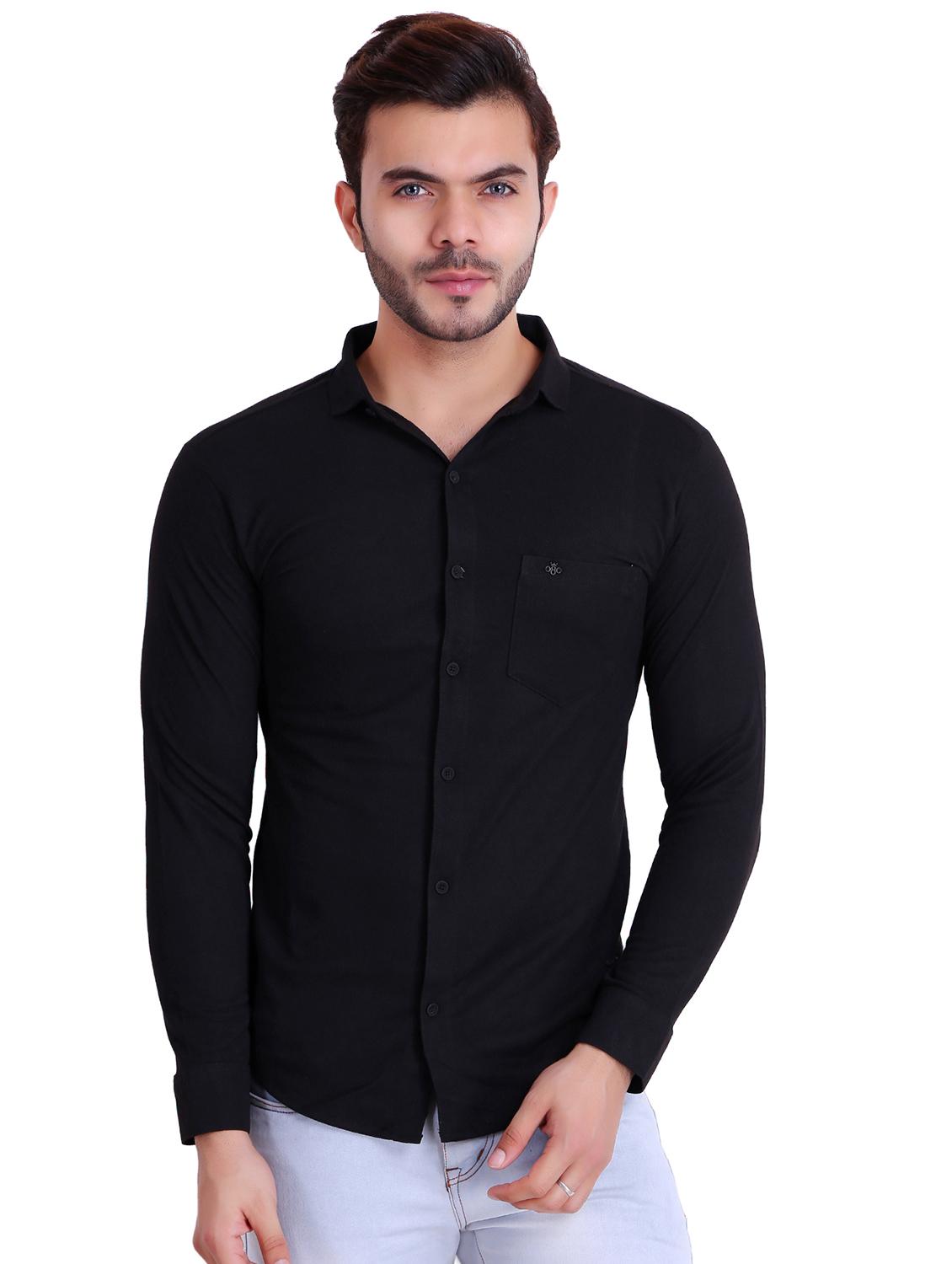 black solid casual shirt - 16993161 - Zoom Image - 0