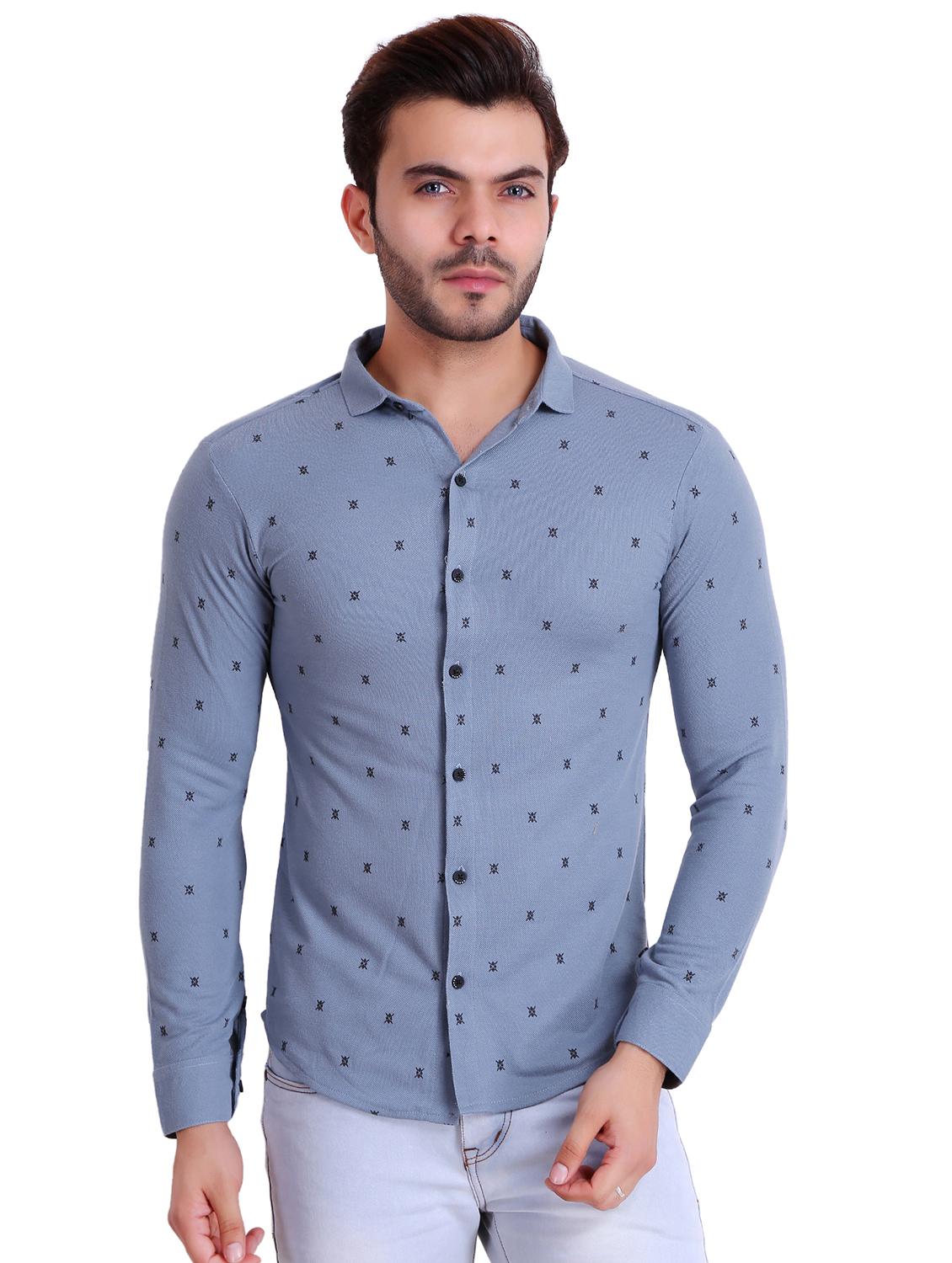 blue printed casual shirt - 16993167 -  Zoom Image - 0