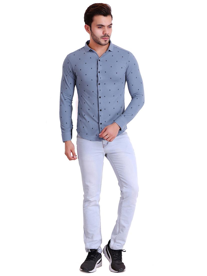 blue printed casual shirt - 16993167 - Standard Image - 3