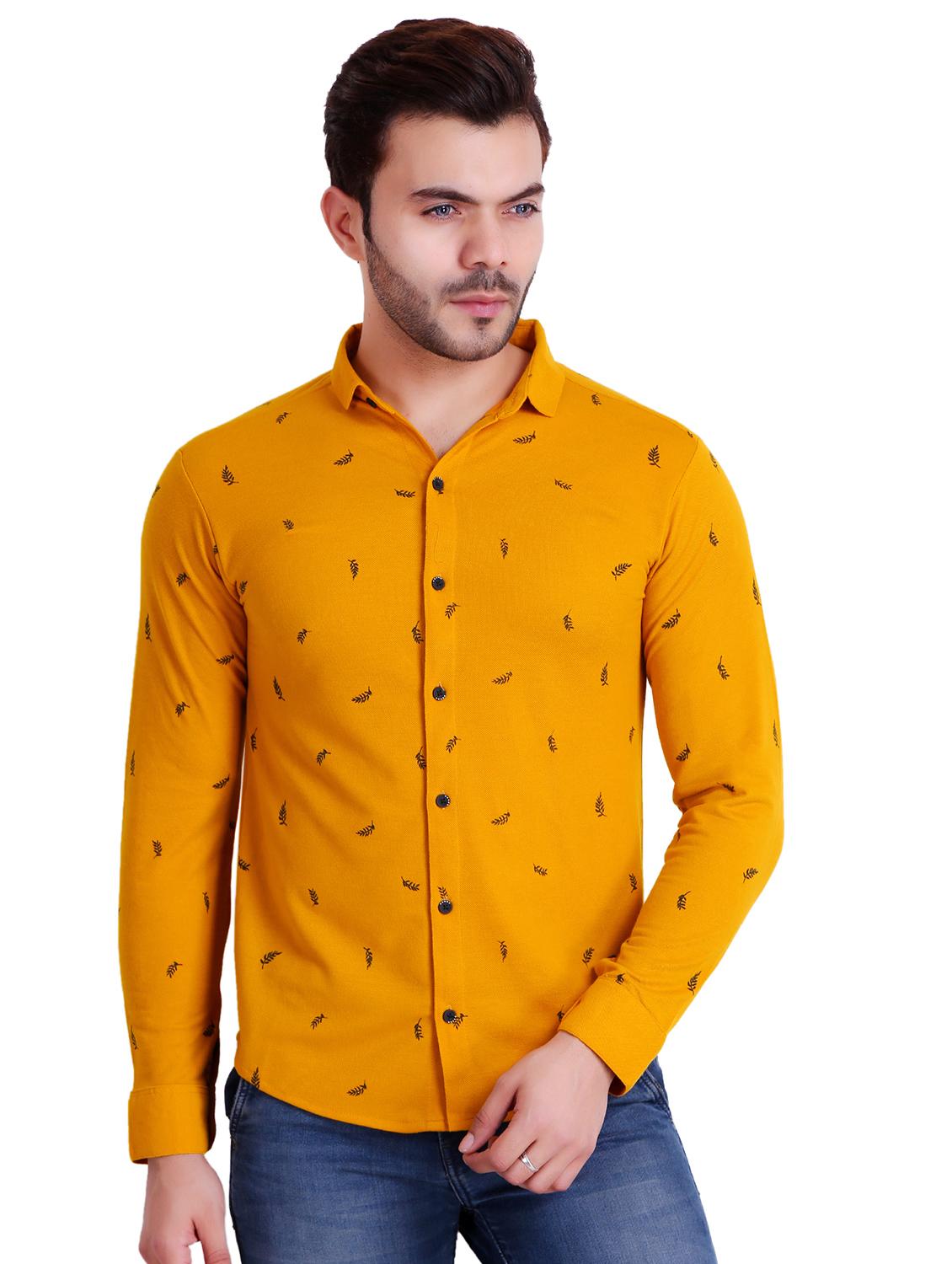 yellow printed casual shirt - 16993169 - Zoom Image - 0