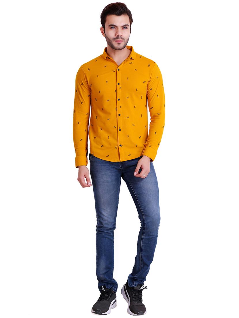 yellow printed casual shirt - 16993169 - Standard Image - 3