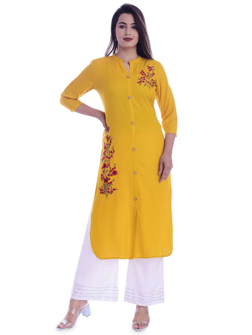 embroidered straight kurta - 16993484 -  Zoom Image - 0