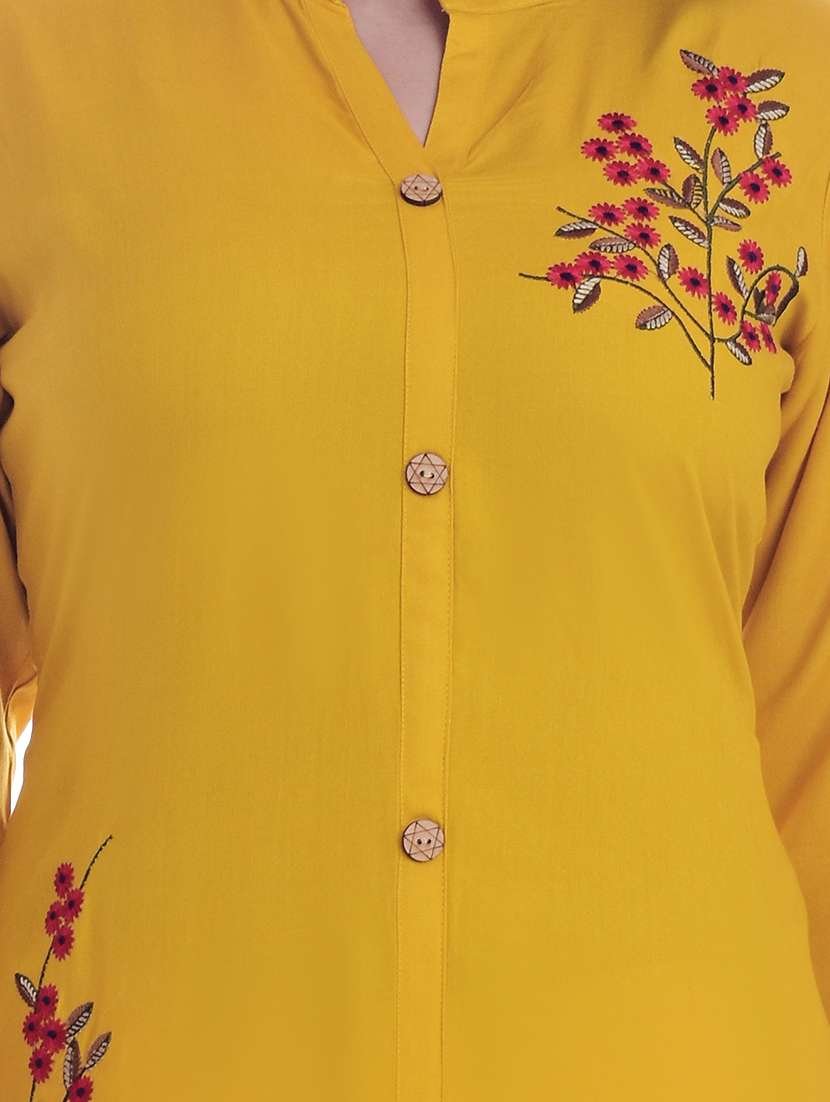 embroidered straight kurta - 16993484 -  Standard Image - 3