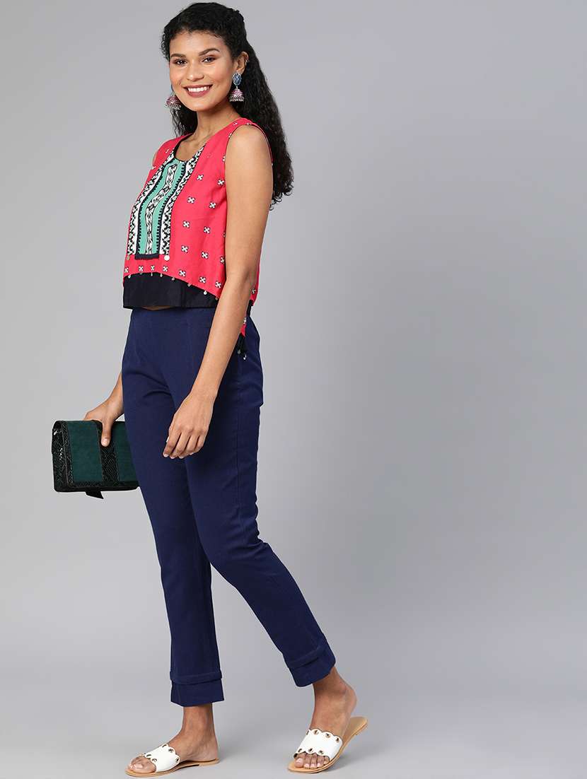 women solid pleated bootcut trouser - 16993611 - Standard Image - 3