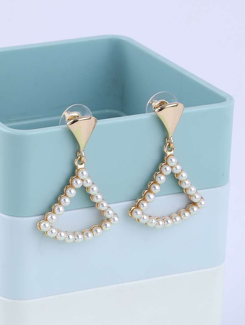 gold metal drop earring - 16994299 - Zoom Image - 0